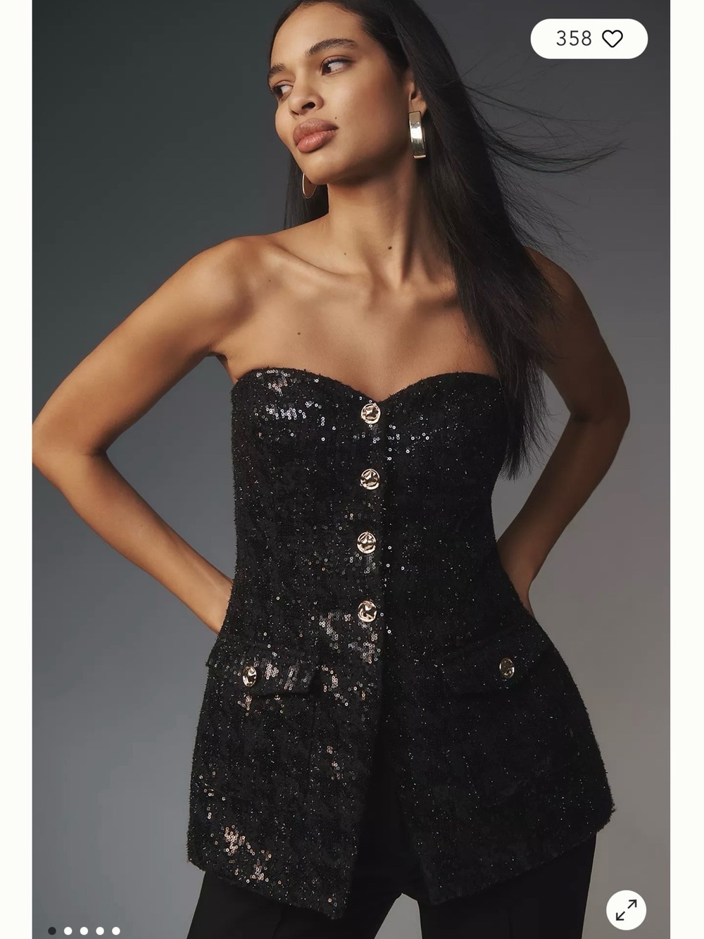 ASTR The Label Milani Strapless Sequin Top